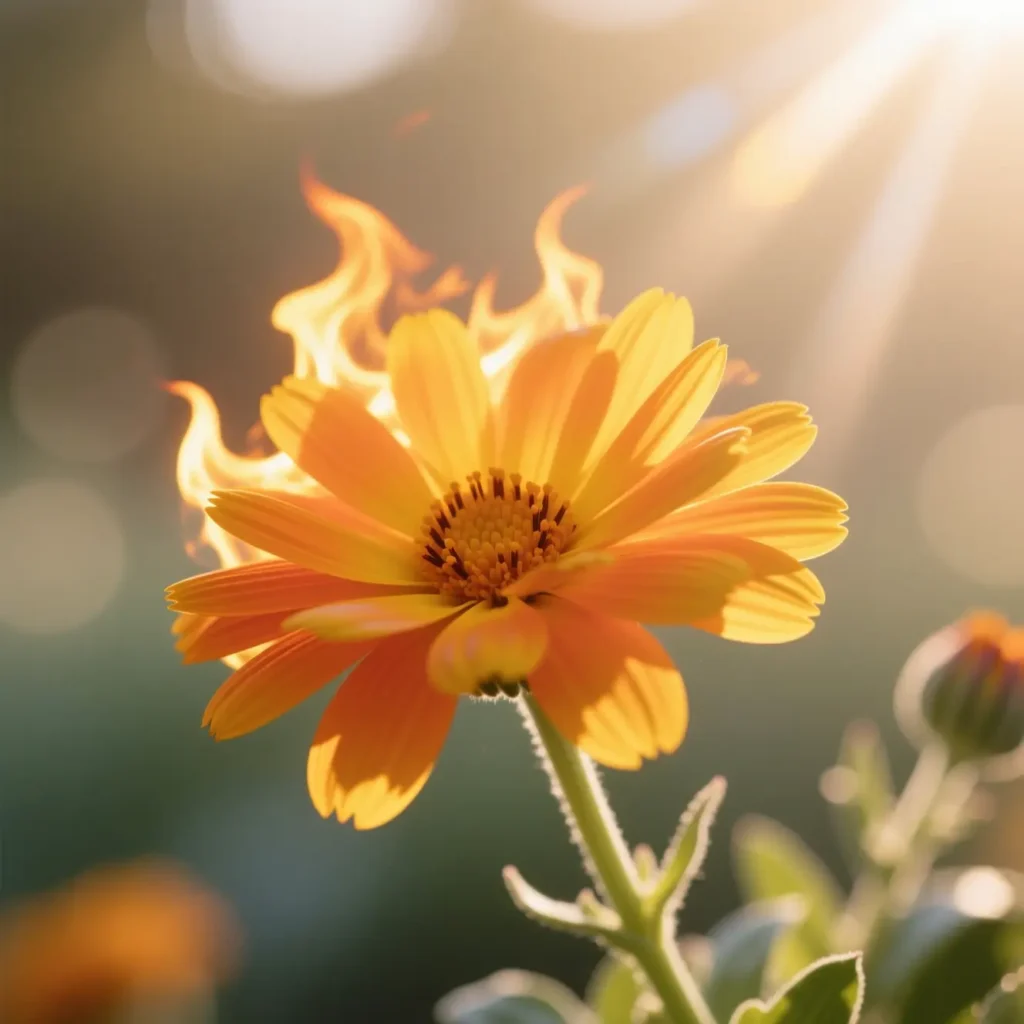 A flower is a tiny flame