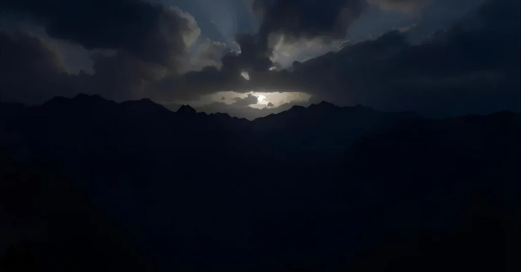 Night as a giant shadow