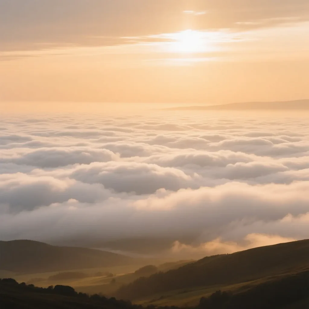 The sky wore clouds like a cotton blanket
