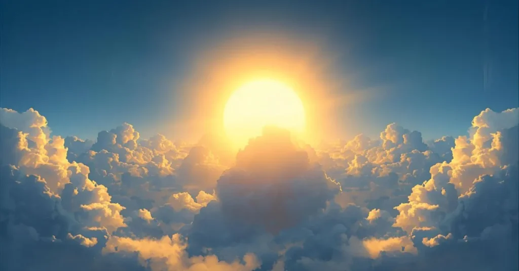 The sun is a golden coin